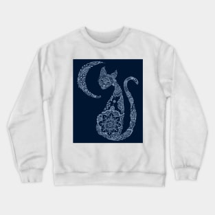 Cat and Moon - Silver Crewneck Sweatshirt